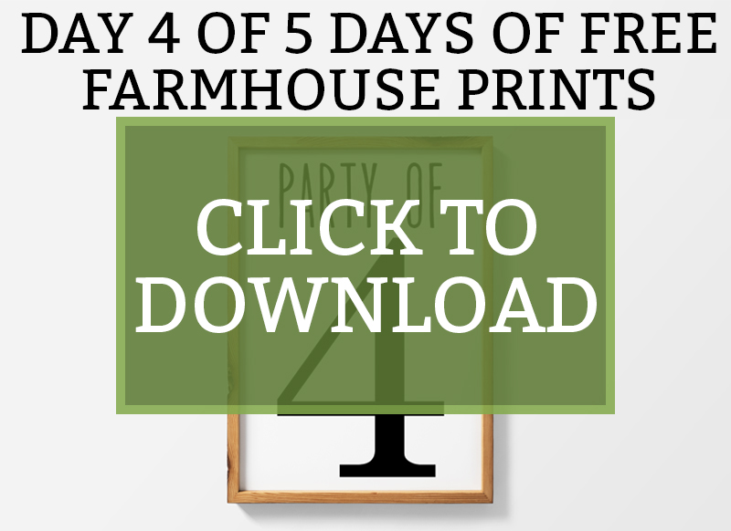 Farmhouse printables Party of 4 or more prints. Download free farmhouse wall art. Party of Four-Nine available. Free JPEG, SVG, and Silhouette files included. #freeprints #printables #fixerupper #silhouettefiles