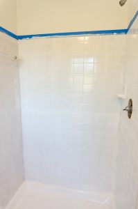 Can you paint tile? You bet you can! Learn about tub and tile deglazing and how easy it can be. #bathroom #remodel #diy