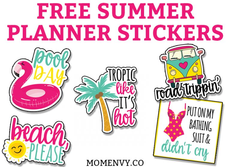 Free Summer Planner Stickers. Beach, please, download these adorable and colorful planner stickers to get your planner summer ready. Who needs a bikini when you've got cute stickers? #planneraddict #summer #plannerlove