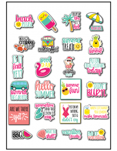 Free Summer Planner Stickers. Beach, please, download these adorable and colorful planner stickers to get your planner summer ready. Who needs a bikini when you've got cute stickers? #planneraddict #summer #plannerlove