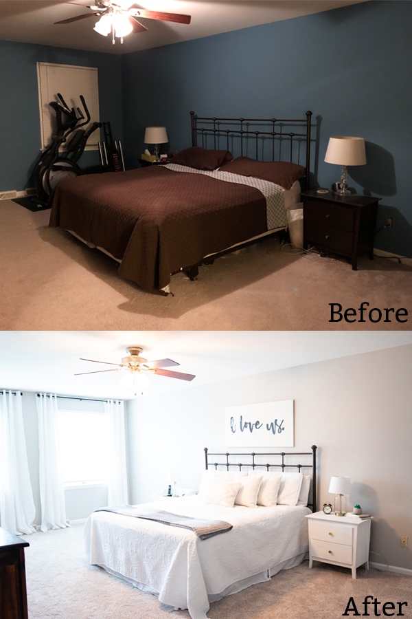 Check out how we made over and staged our master bedroom to sell. How to Stage a House - How to Prepare a House to Sell. Learn these simple tips for how to stage your house so it will sell quickly. #homedecor #buyingandselling #hgtv