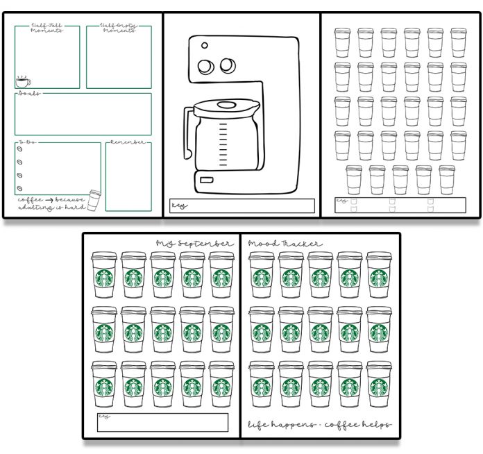Coffee Bullet Journal - Free Fall Planner Inserts Coffee Bullet Journal ...