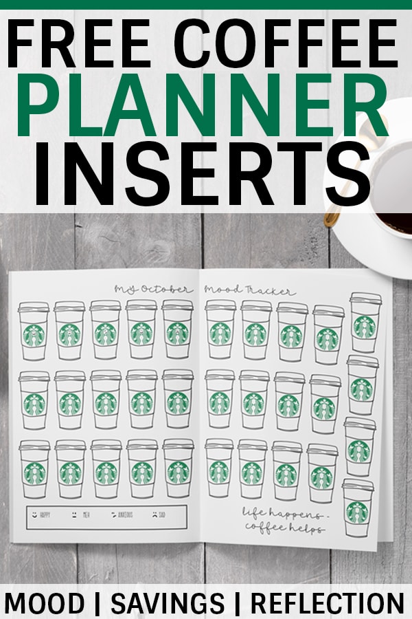 Free coffee bullet journal printables. Download these free fall planner printables. Are you coffee obsessed? Grab these free coffee planner inserts today. #coffeeaddict #Plannerlover #bujo