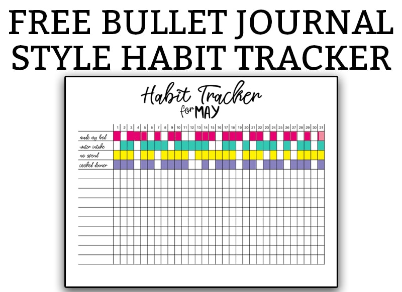 the-printable-year-habit-tracker-is-shown-in-black-and-white-with