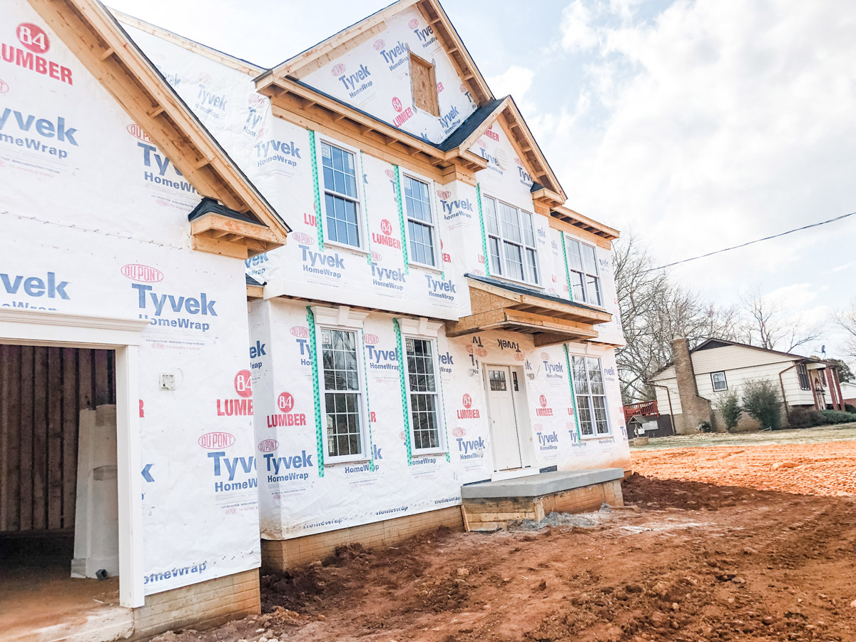 This image is showing a custom house during the building process.