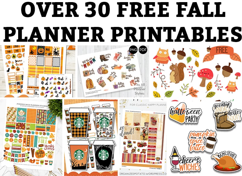 Free Printable Fall Starbucks Cups Planner Stickers - Lovely Planner