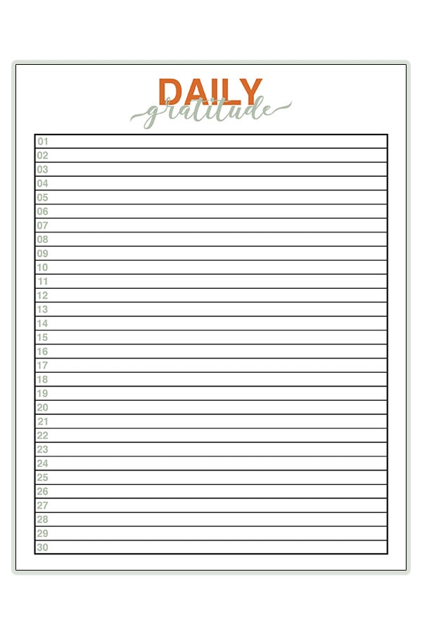 FREE Gratitude Planner Trackers. It's the time of year to think about all we have to be grateful for. Make it easy with this free gratitude printable. It's perfect for any size planner including The Happy Planner, Erin Condren, Recollections, Travelers Notebook, and more! #plannerprintables #thanksgiving #gratitude #bulletjournal