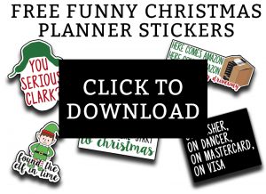 Christmas Planner Stickers - Download this set of funny "adulting" planner stickers today! You get an entire letter size sheet of printable Christmas stickers. Perfect for The Happy Planner, Erin Condren, Recollections, and more. #planneraddict #plannerlover #christmasplanner