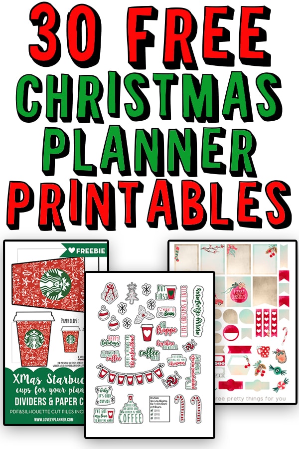 Free Christmas Planner Printables. Check out this list of 30 free planner printables for Christmas. There's a mix of Christmas stickers, Christmas inserts, and more. Perfect for The Happy Planner, Erin Condren, Recollections, and more. #happyplanner #christmasplanner #plannerlover