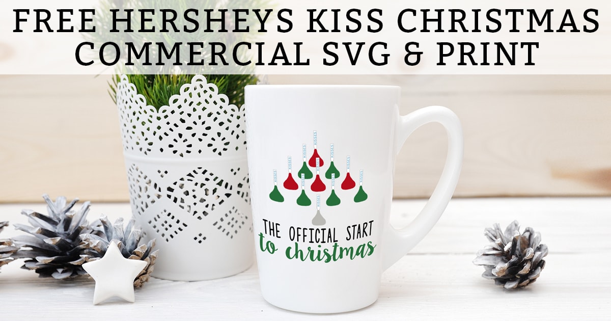 Free Hershey Kiss Christmas Commercial SVG and Print! Silhouette Christmas file included, too! This adorable free Christmas SVG would make a DIY Christmas gift (Christmas mug, shirt, etc). And the free Christmas print would like great framed and hung for the holidays. #silhouette #christmasDIY #freesvg