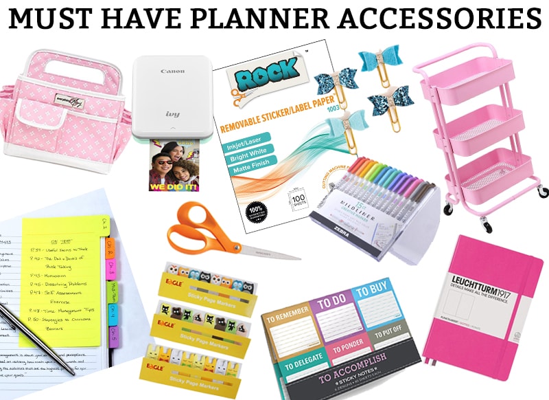 Check out my lineup of must have planner accessories. You'll find everything you need to get your planner stash started. #planneraddict #plannerlover
