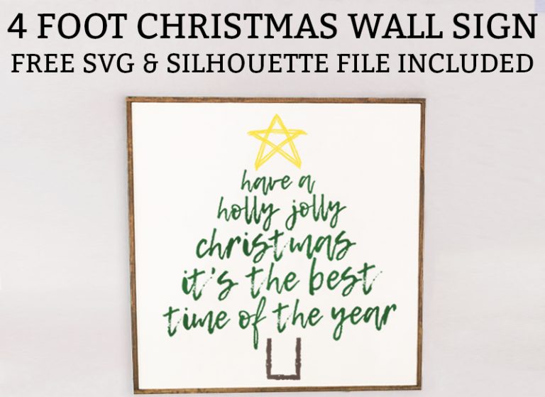 Free Christmas SVG. Download this adorable Holly Jolly Christmas SVG to create your own wood sign or home decor. It's perfect for Silhouette and Cricut Christmas crafts. #christmascrafts #silhouette #cricut #freesvg