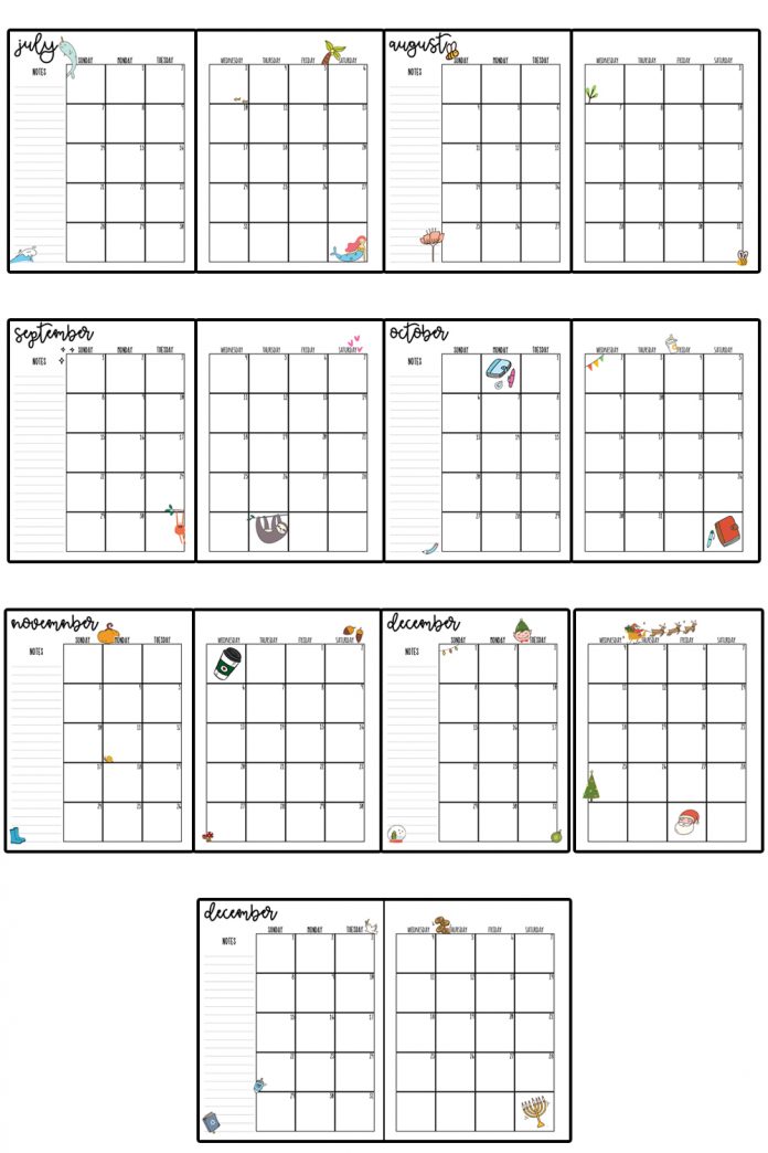 2019 Printable Calendar