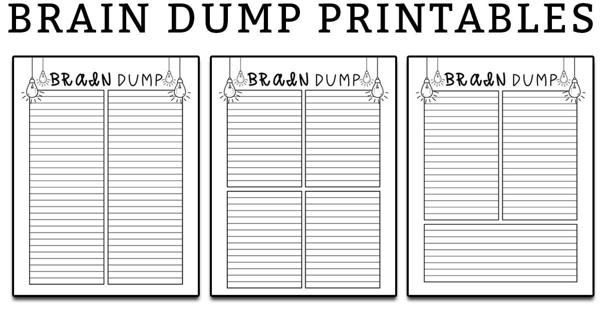 Brain Dump Template Free Brain Dump Planner Printable