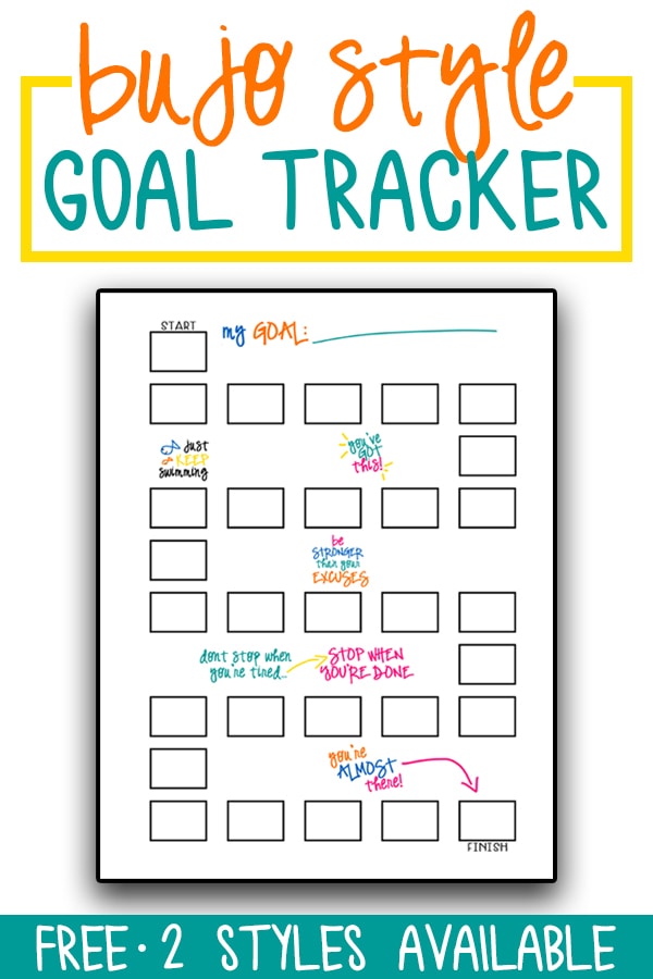 Bullet journal tracker. Download this free bujo style goal tracker page. You can use it as a weight loss tracker, money saving tracker, no spend tracker, habit tracker, goal tracker, etc. #bujo #bulletjournaladdict #freeprintable
