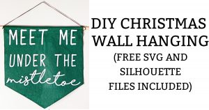DIY Christmas wall hanging. Learn how to make this easy Christmas decoration using your Cricut or Silhouette. Free Christmas SVG file and Silhouette file included. #christmascraft #christmasdiy #cricut