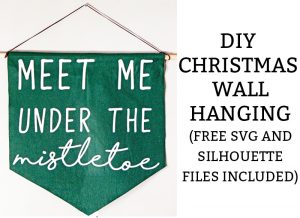 DIY Christmas wall hanging. Learn how to make this easy Christmas decoration using your Cricut or Silhouette. Free Christmas SVG file and Silhouette file included. #christmascraft #christmasdiy #cricut