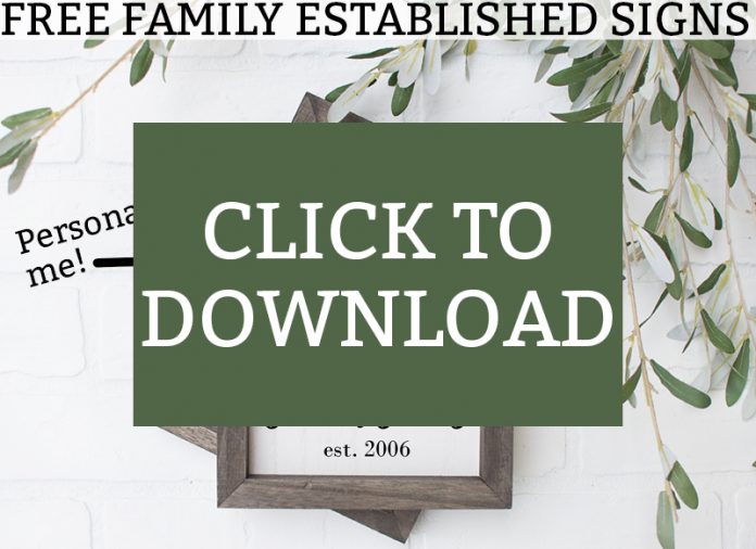 Family Established Signs