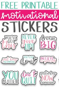 Motivational stickers. Download these free motivational planner stickers to help encourage you to meet your goals and resolutions. #plannerlovers #planner #resolutions #goals
