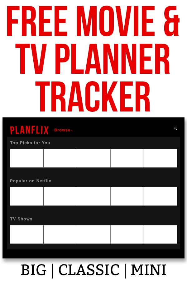 Netflix Bullet Journal. Download this free movie and TV tracker. It's the perfect planner printable to track the movies and TV you want to see or have seen. #bulletjournal #bujo #netflix