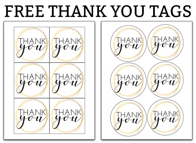 Printable Thank you Tags. Download these free thank you gift tags today and make your gift or favor extra special with not a lot of work. #freeprintables #giftwrap