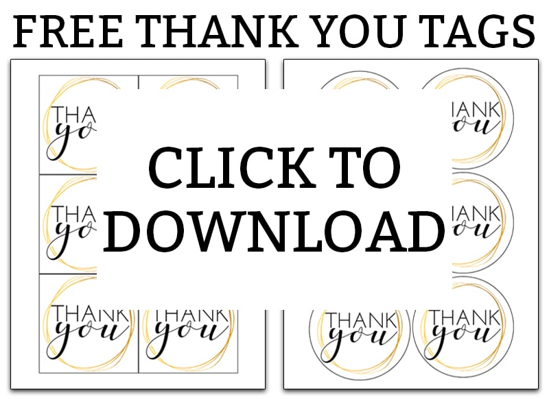 Printable Thank you Tags. Download these free thank you gift tags today and make your gift or favor extra special with not a lot of work. #freeprintables #giftwrap