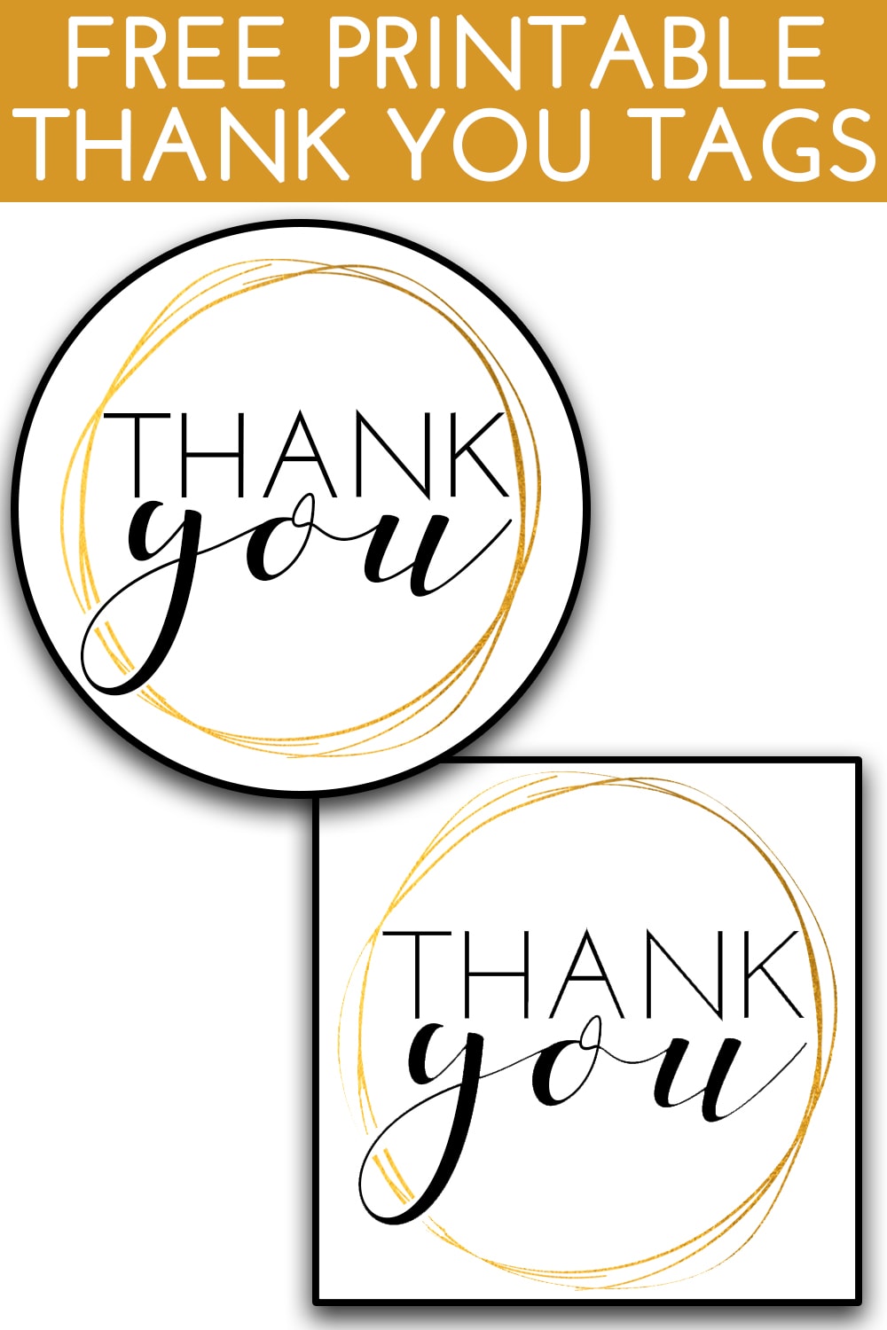 Printable Thank you Tags. Download these free thank you gift tags today and make your gift or favor extra special with not a lot of work. #freeprintables #giftwrap 