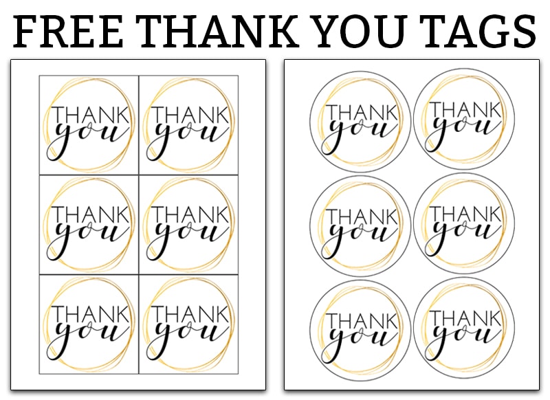 Printable Thank you Tags. Download these free thank you gift tags today and make your gift or favor extra special with not a lot of work. #freeprintables #giftwrap