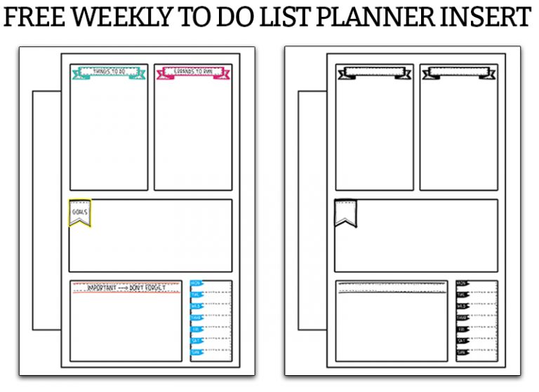 Weekly To Do List. Print this free weekly to do list planner printable. It's the perfect free planner insert to keep track of your to dos each week. There are 4 options available. #organization #plannerprintables