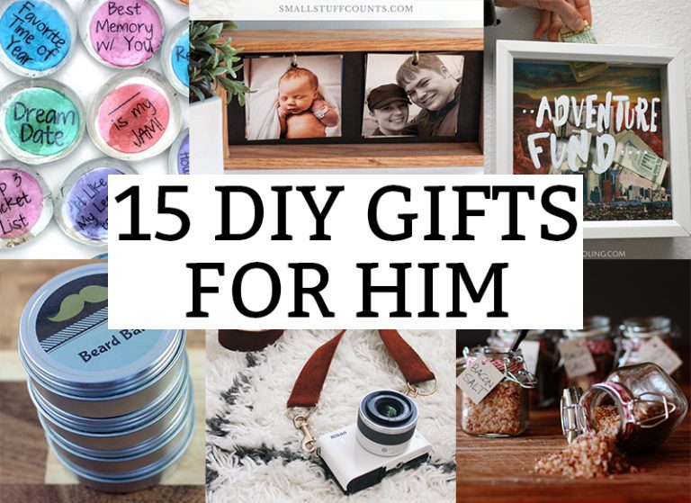 DIY Gifts for Him - want to make a special homemade gift for your boyfriend or husband? These gift ideas are perfect for Valentine's Day, your Anniversary, his birthday, and more! Give a special homemade gift to him this year. #giftideas #diy #craft