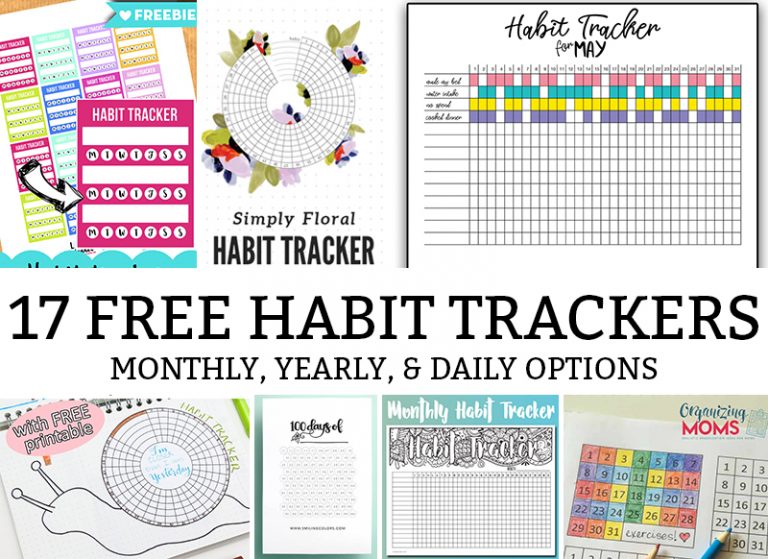 Need a new habit tracker printable? I have 17 amazing habit trackers that will help you break your habit or establish a new one. Many are bullet journal style trackers. Find one that meets your style. #bujo #habitracker #freeprintable