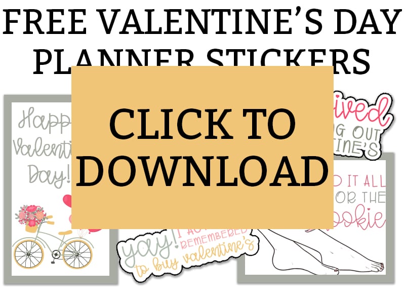 Valentine Box Planner Stickers, Twitterpated Stickers