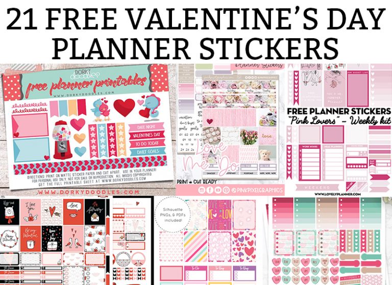 Valentines Day Stickers - Free Valentine Printables for your Planner