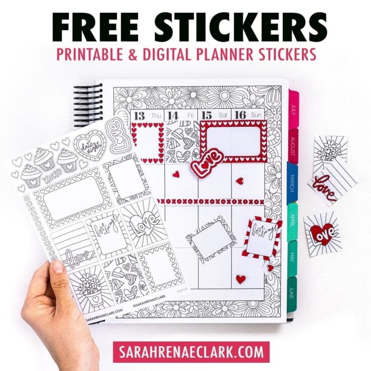 Image for Free Planner Stickers for Valentine’s Day