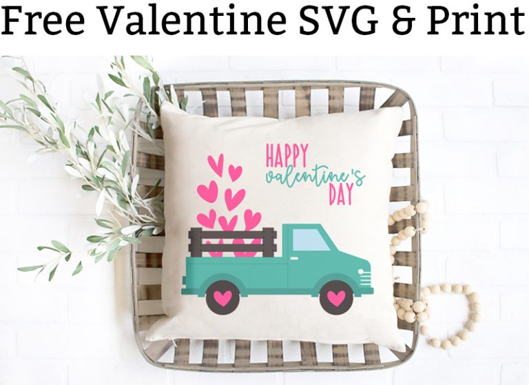 Free Valentine Truck SVG - SVG, Silhouette, & JPG Included