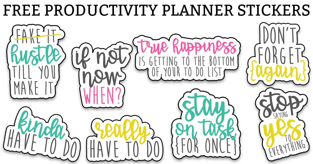 Free Sarcastic productivity planner stickers. Download this set of funny, sarcastic stickers, to help you complete your to do list. Perfect for the Happy Planner, Erin Condren, Reflections, etc. #planneraddict #plannerlover #plannerprintables