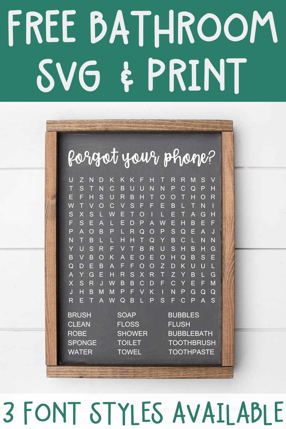 Bathroom Word Search Svg Print 3 Free Versions