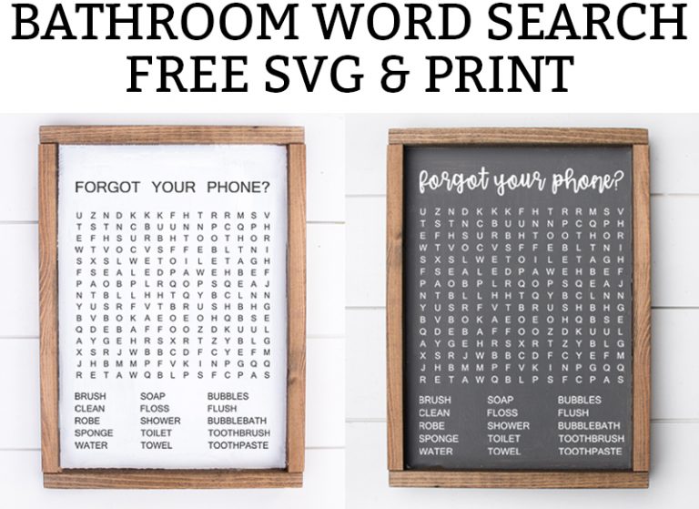 Bathroom Word Search SVG & Print - 3 Free Versions