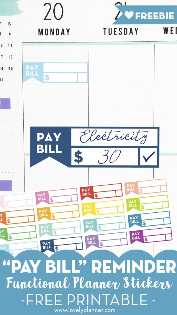 Monthly Bill Organizers - 18 Free Printables