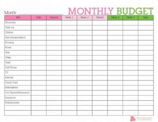 Free Budget Printables Get Help with your Budget Today