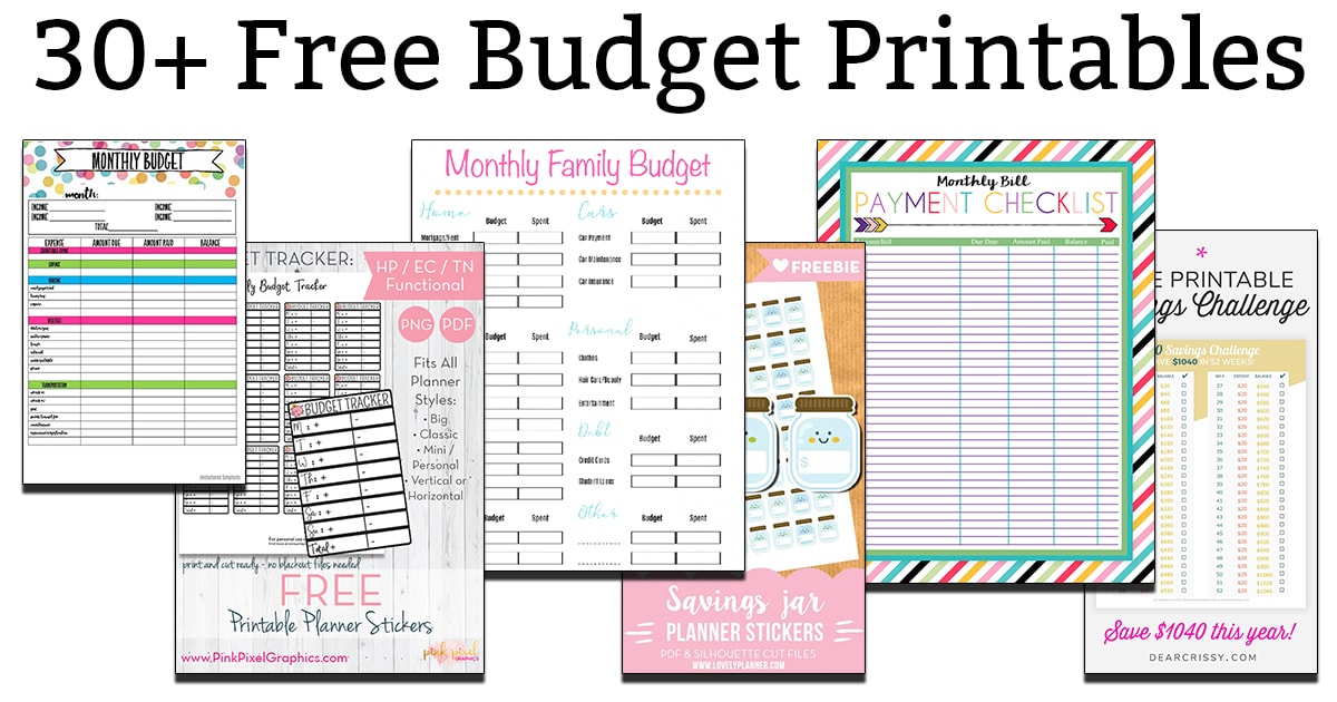 Free Budget Printables Get Help with your Budget Today