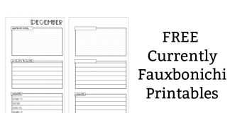 Free Currently Fauxbonichi Planner Printable