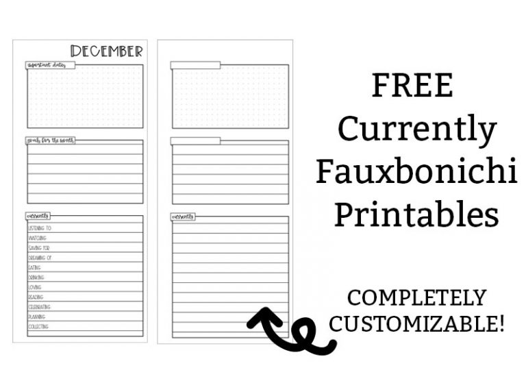 Free Currently Fauxbonichi Planner Printable