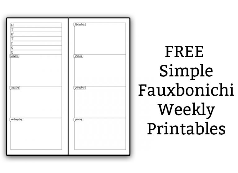 Free Weekly Fauxbonichi Printables