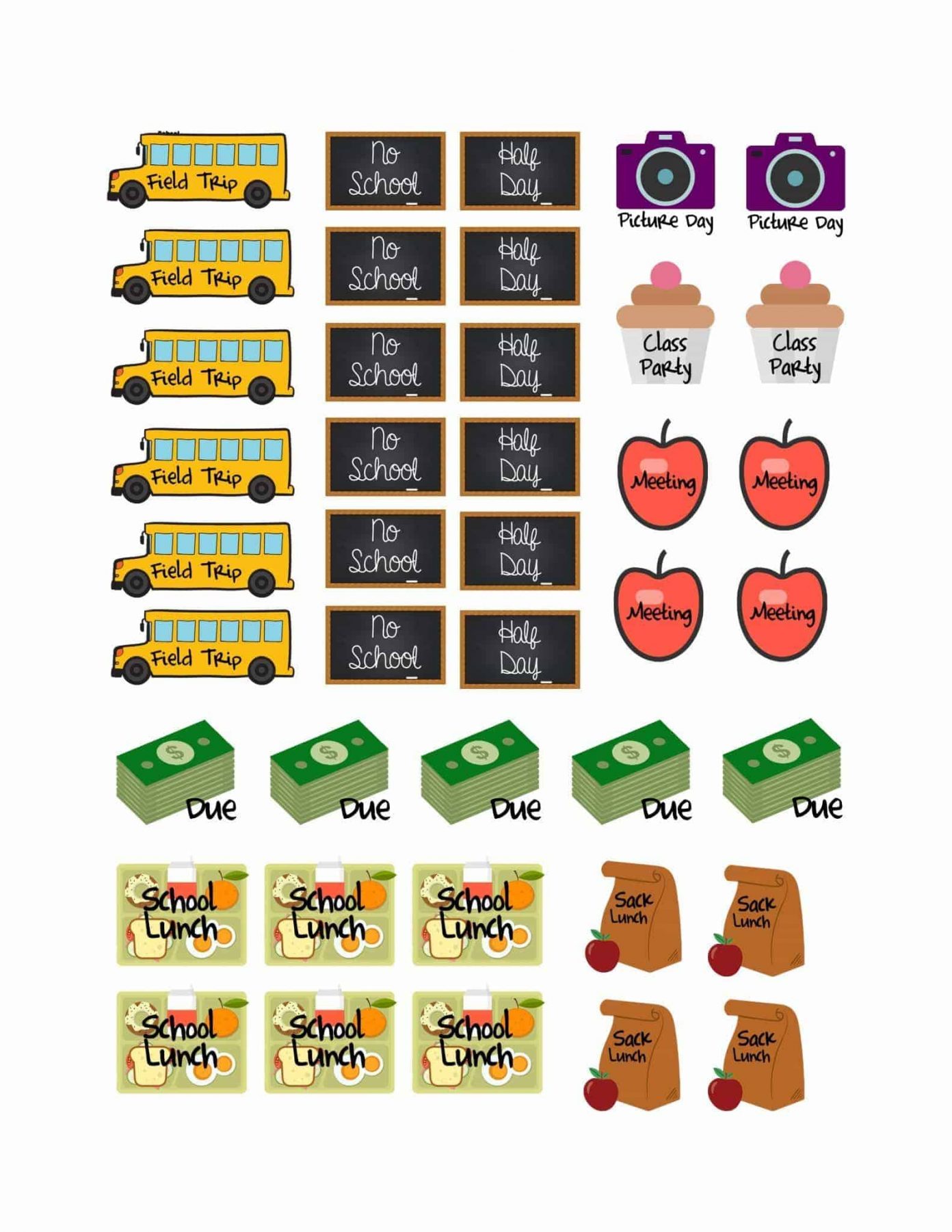 Free School Planner Printables