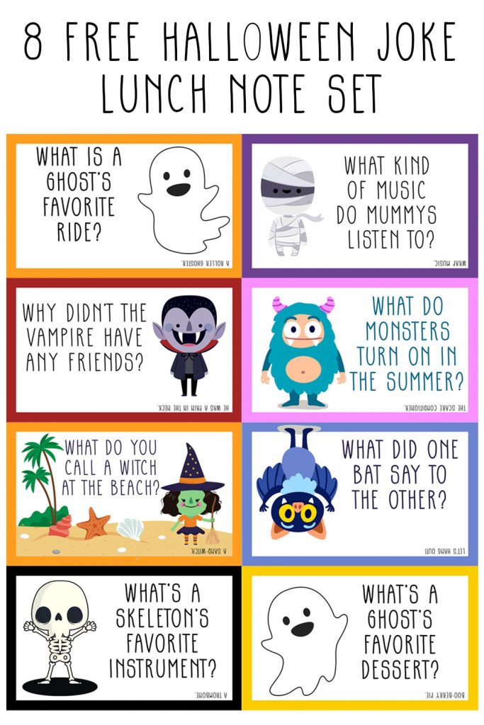 Halloween Lunch Notes - Free Printable Lunchbox Notes for Fall