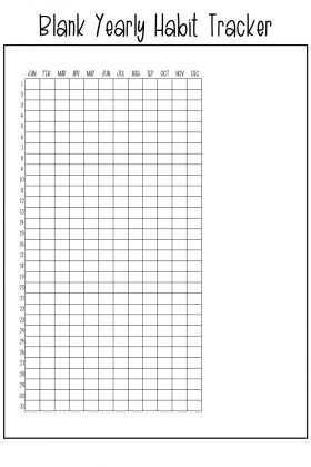 Free Yearly Habit Tracker Printable Set Free Printable - Track a Habit ...