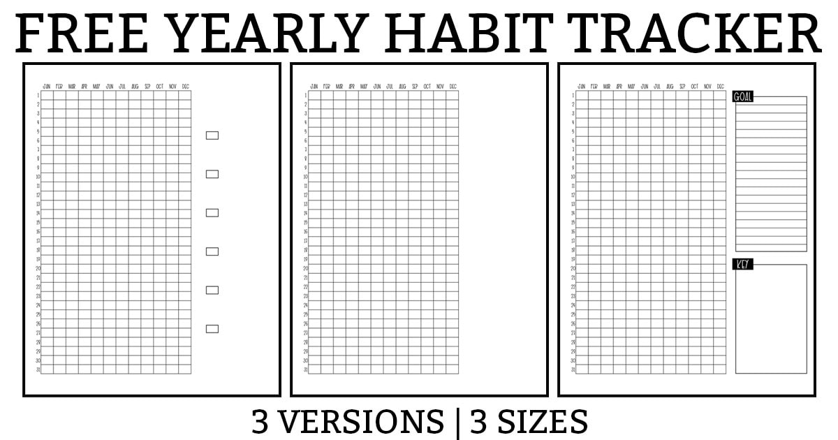 Free Printable Yearly Habit Tracker