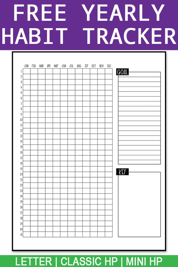 Yearly Habit Tracker Printable