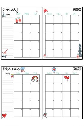 2020 Calendar Printable - Free Printable 2020 Monthly Calendar